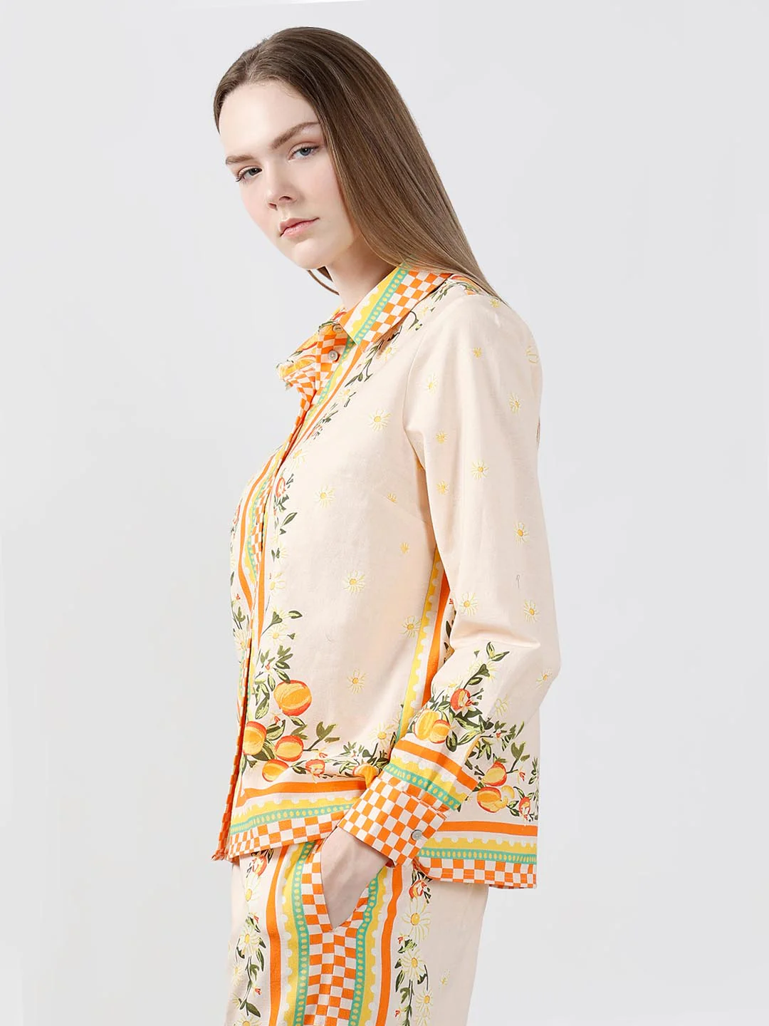 Vero Moda Yellow Printed Cotton Shirt - Image 4