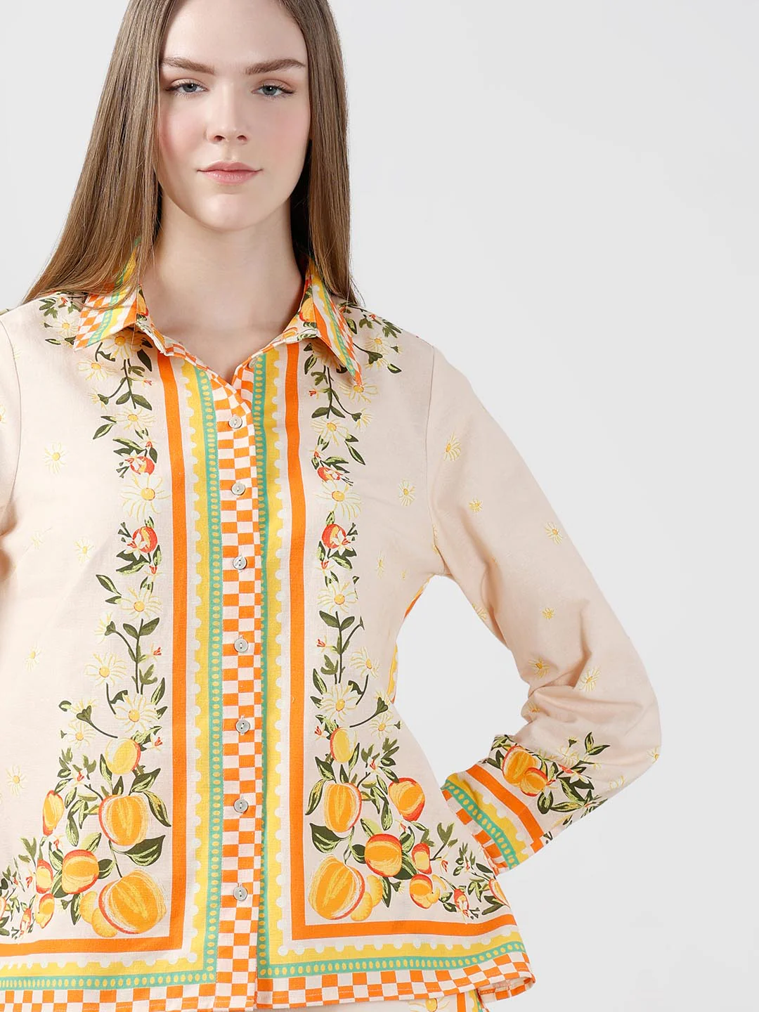 Vero Moda Yellow Printed Cotton Shirt - Image 6