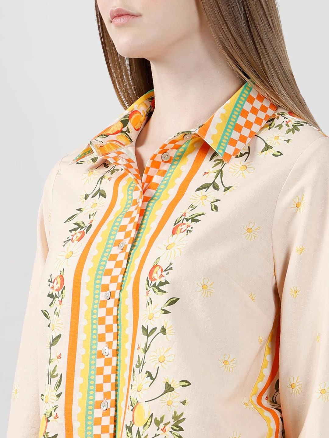 Vero Moda Yellow Printed Cotton Shirt - Image 8