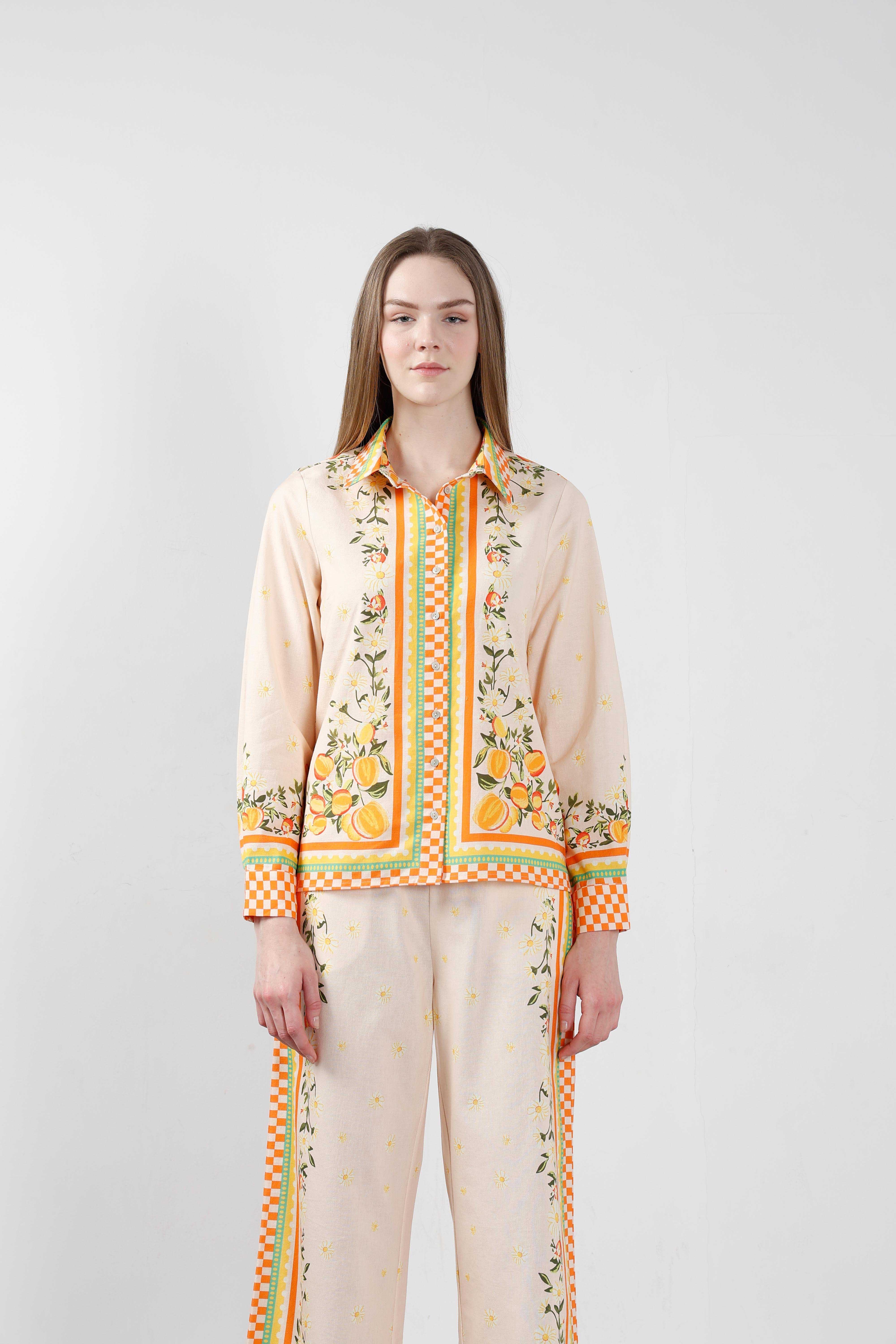 Vero Moda Yellow Printed Cotton Shirt - Image 9