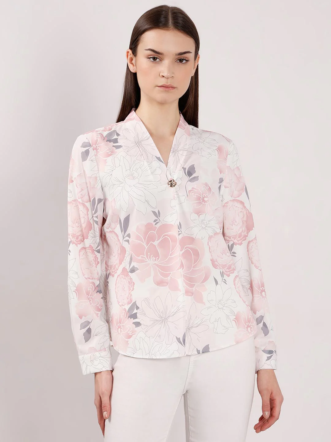 Vero Moda Pink & White Floral Top - Image 2