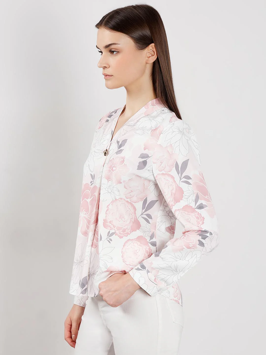 Vero Moda Pink & White Floral Top - Image 4