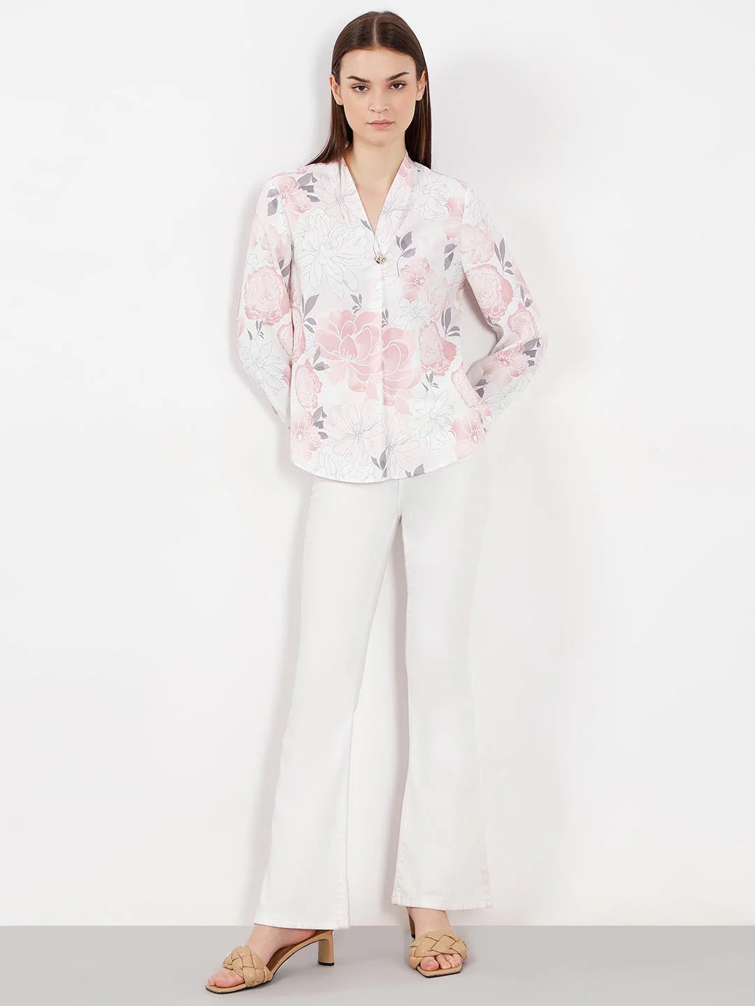 Vero Moda Pink & White Floral Top - Image 5