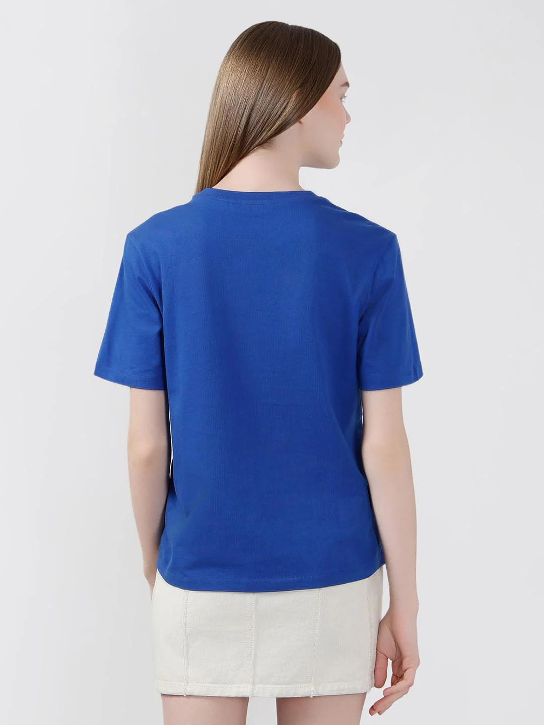Vero Moda Blue Shell Stamp Cotton T-Shirt - Image 3