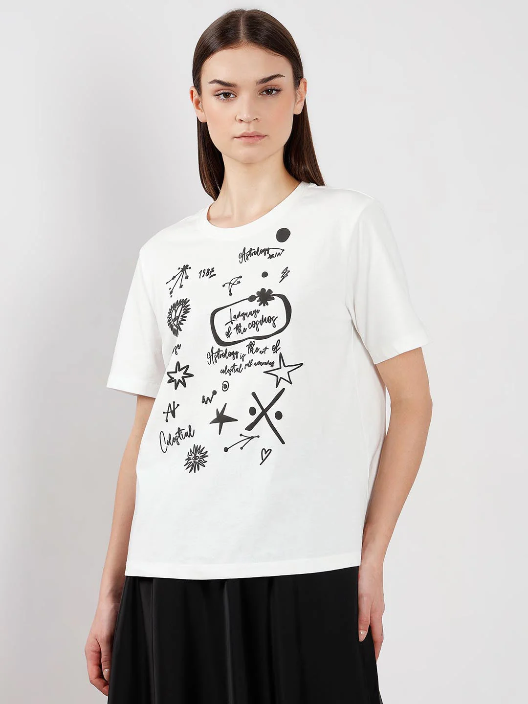 Vero Moda White Printed Cotton T-Shirt - Image 2