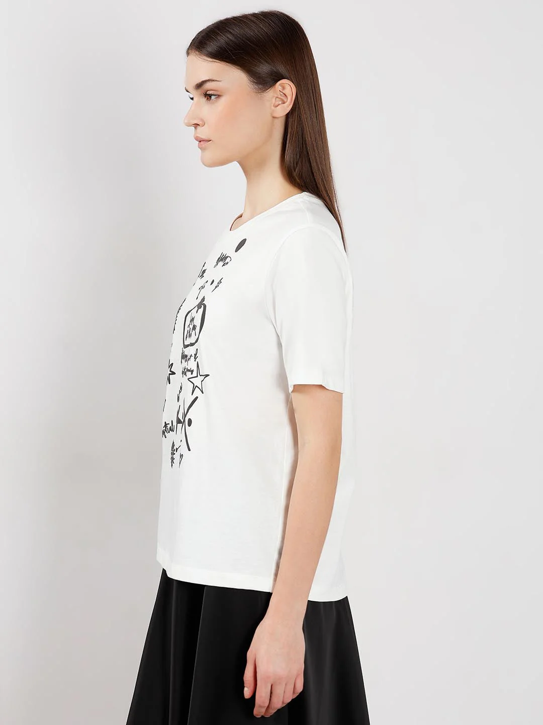 Vero Moda White Printed Cotton T-Shirt - Image 4