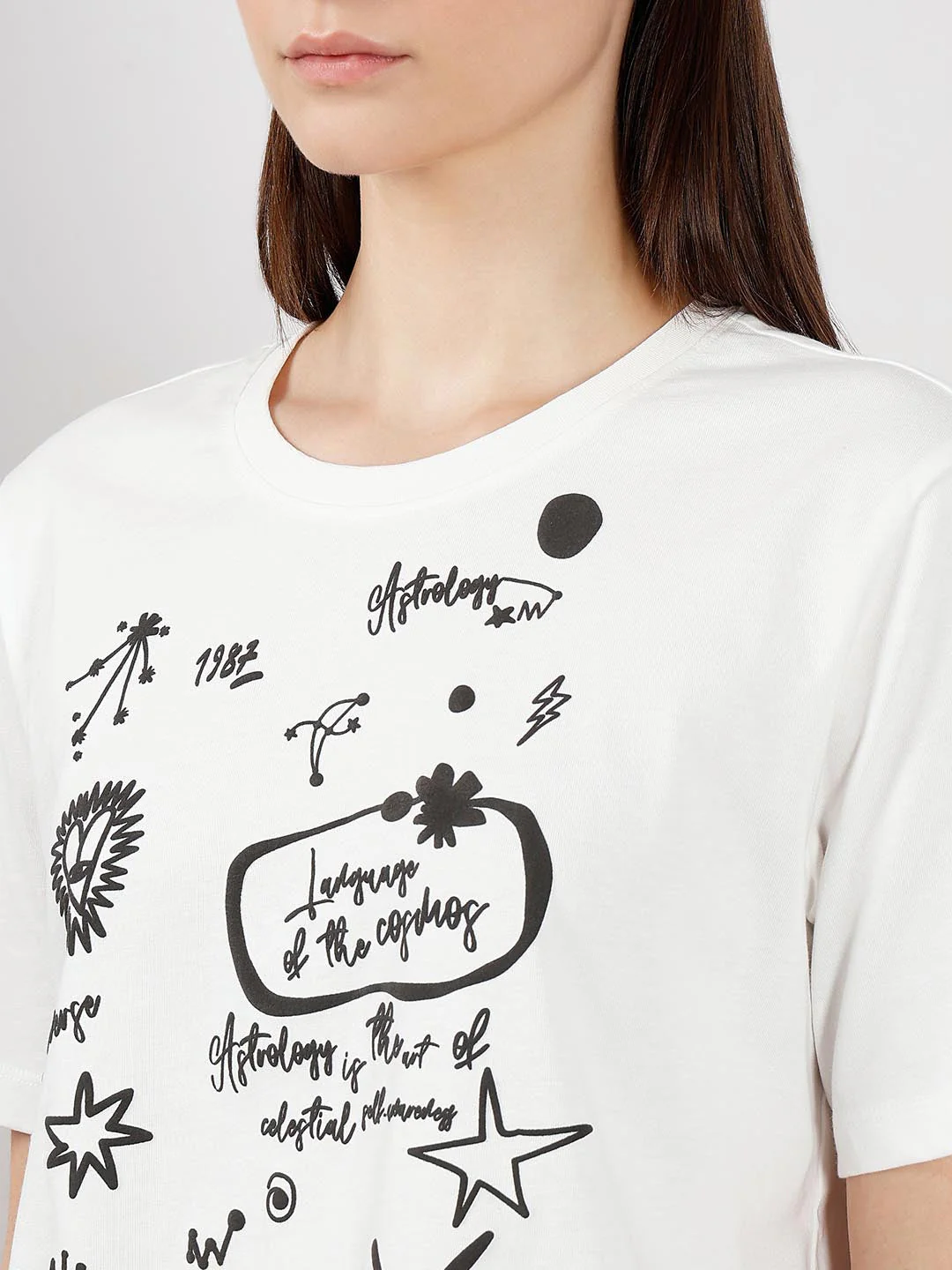 Vero Moda White Printed Cotton T-Shirt - Image 8