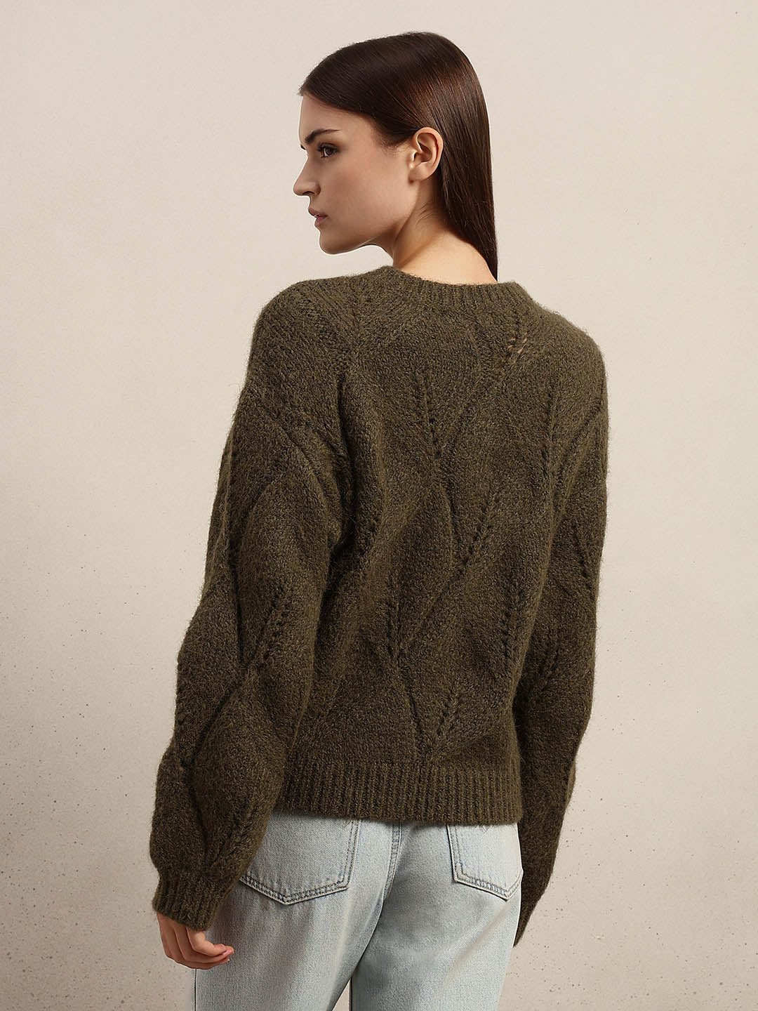 Stitch Detail O-Neck Sweater - Image 4