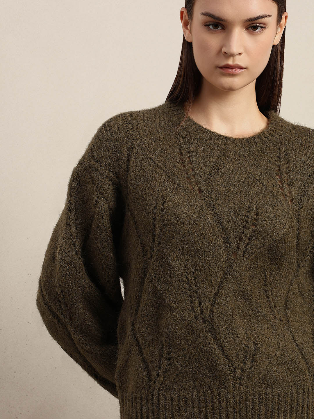 Stitch Detail O-Neck Sweater - Image 6