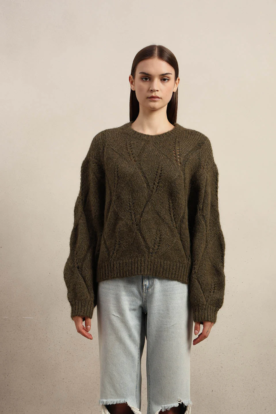 Stitch Detail O-Neck Sweater - Image 9