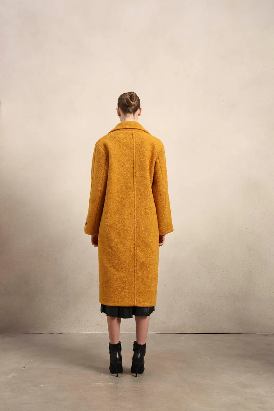 Longline Textured Coat - Yellow - Image 9