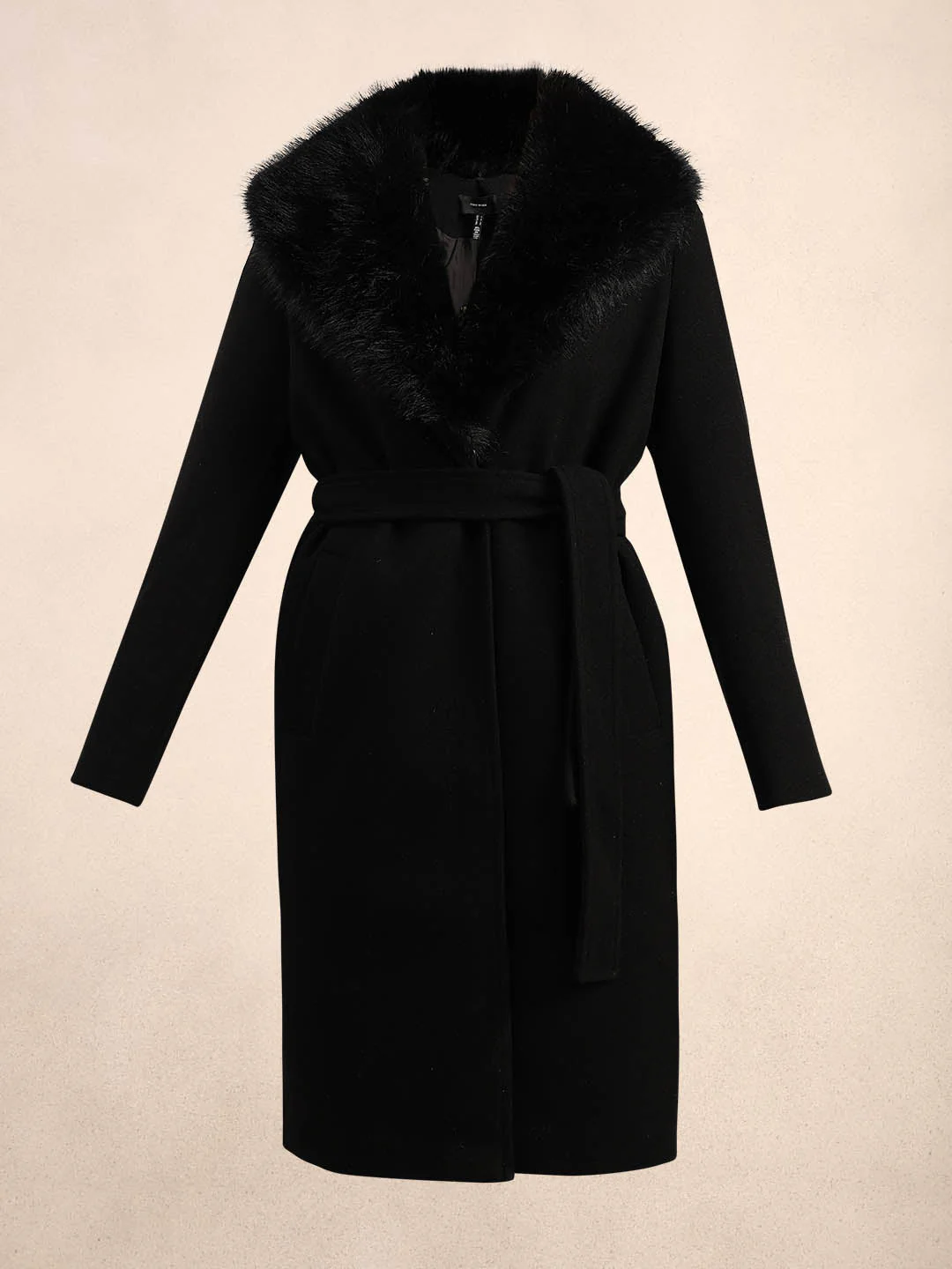 Black Belted Long Coat - Image 7
