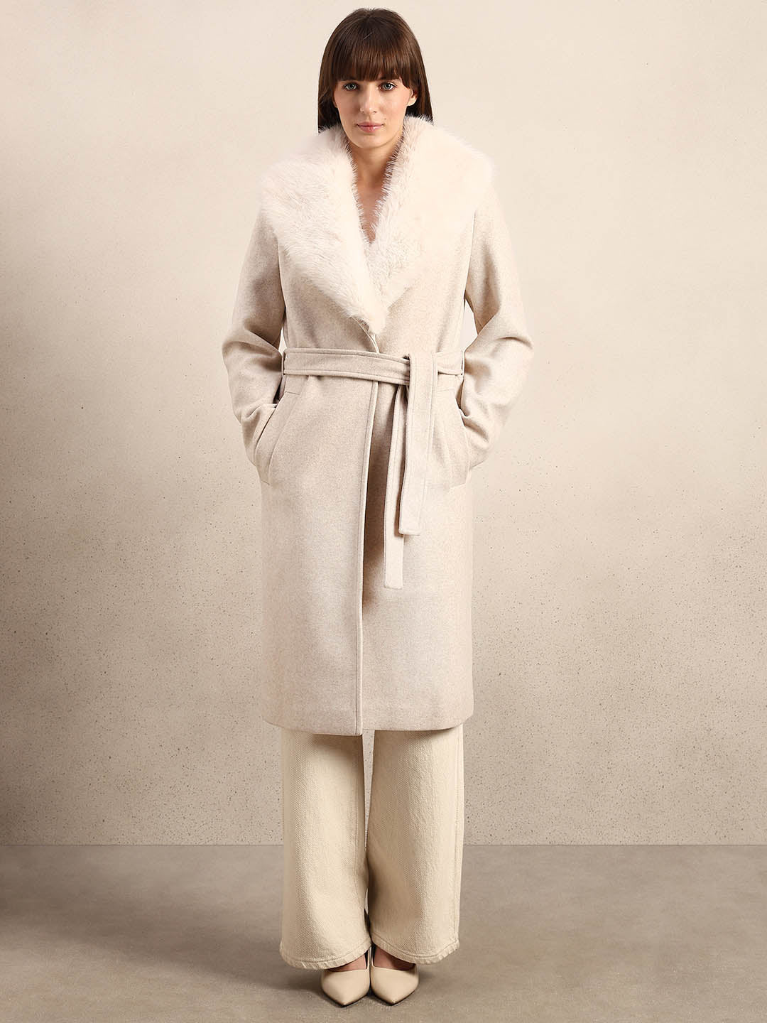 Off-White Belted Long Coat - Image 2