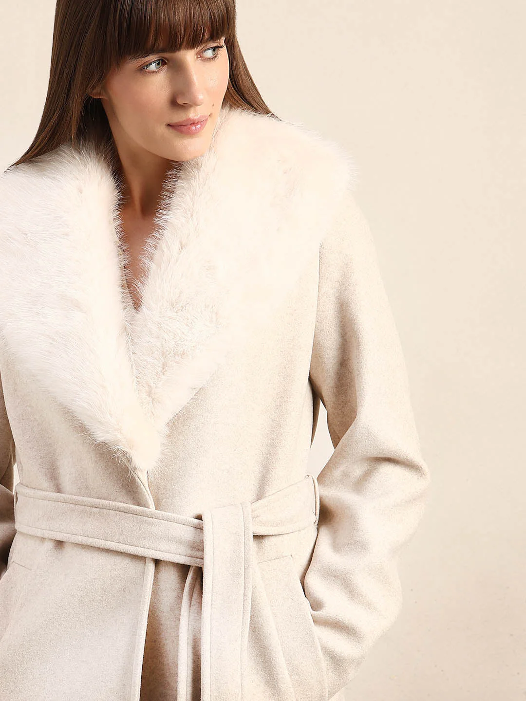 Off-White Belted Long Coat - Image 5