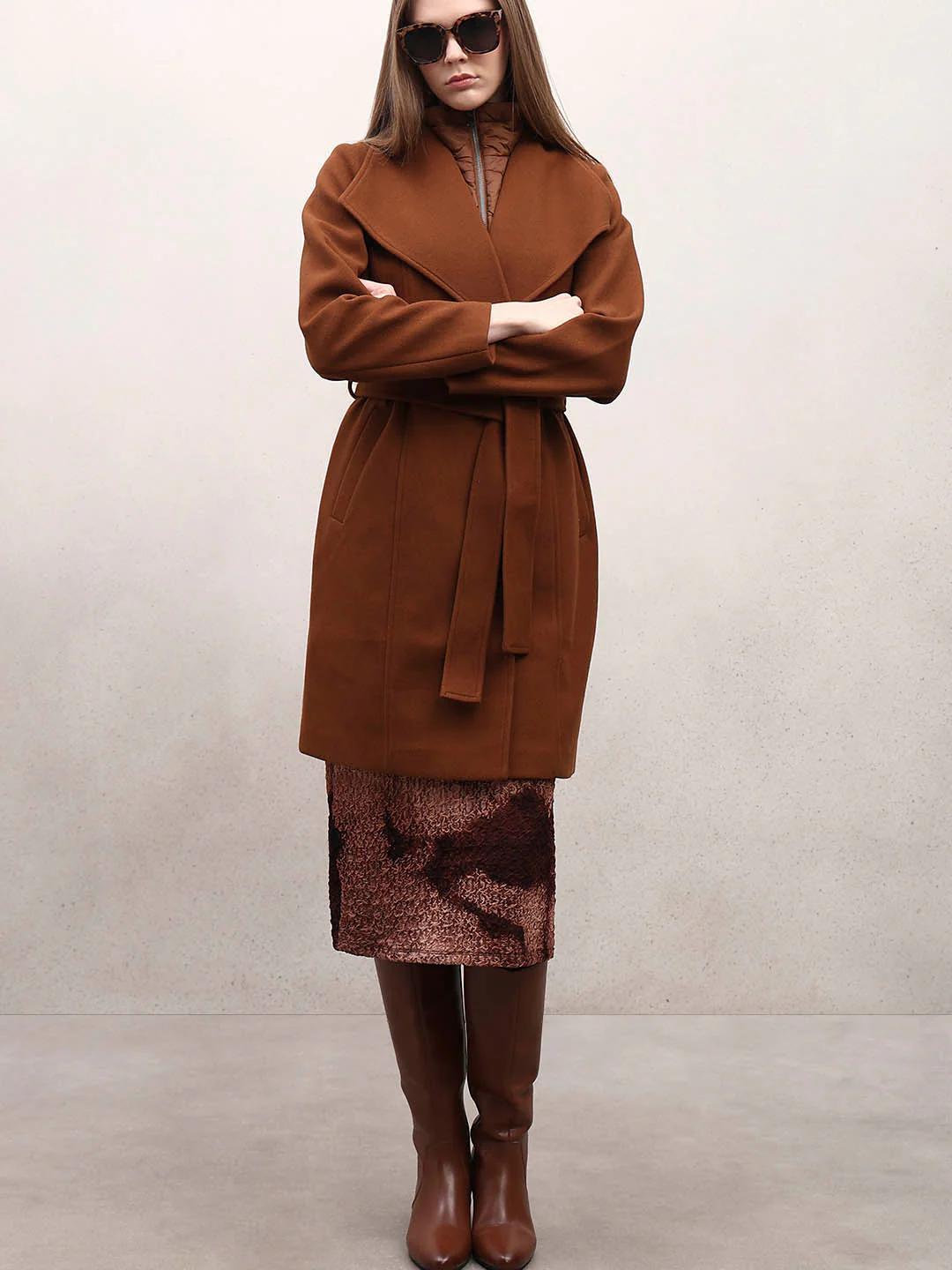Brown Belted Coat
