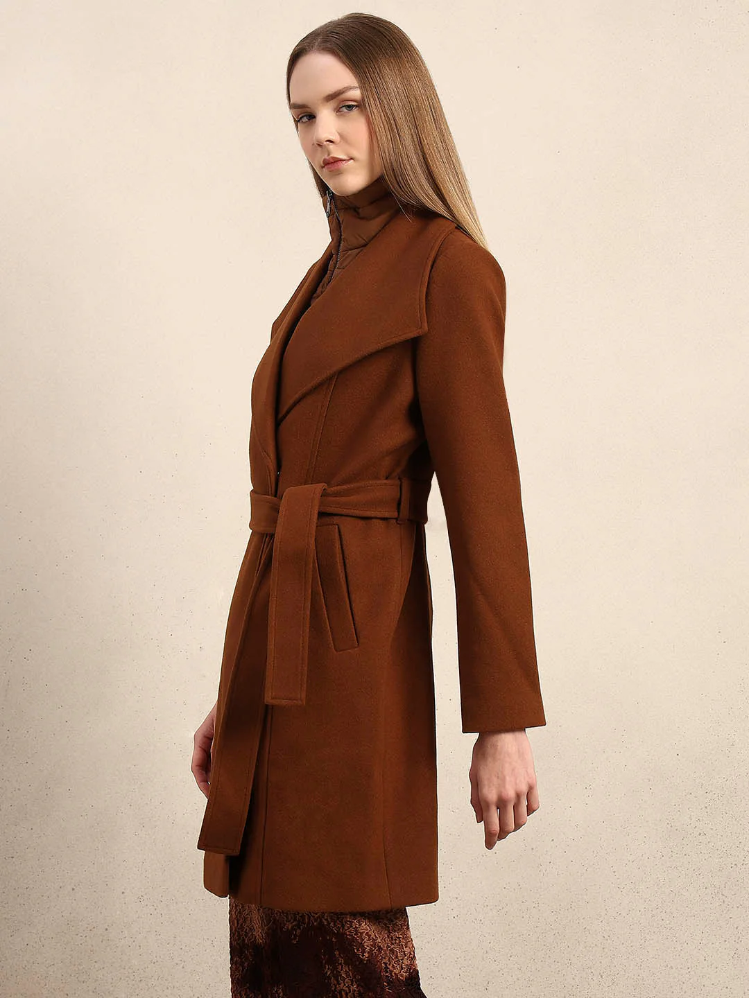 Brown Belted Coat - Image 3