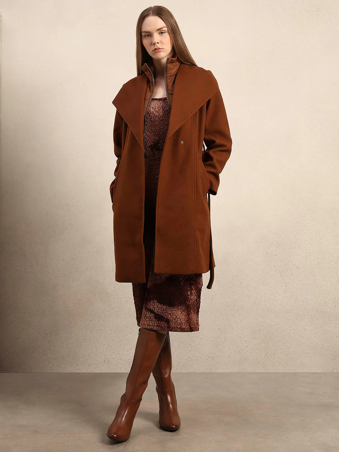 Brown Belted Coat - Image 5