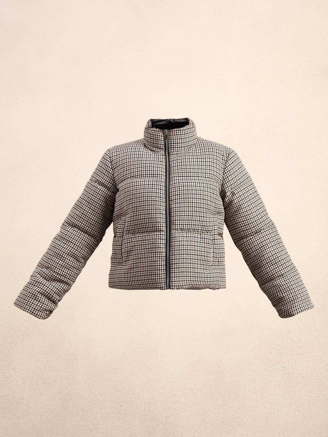 Brown houndstooth Puffer Jacket - Image 7
