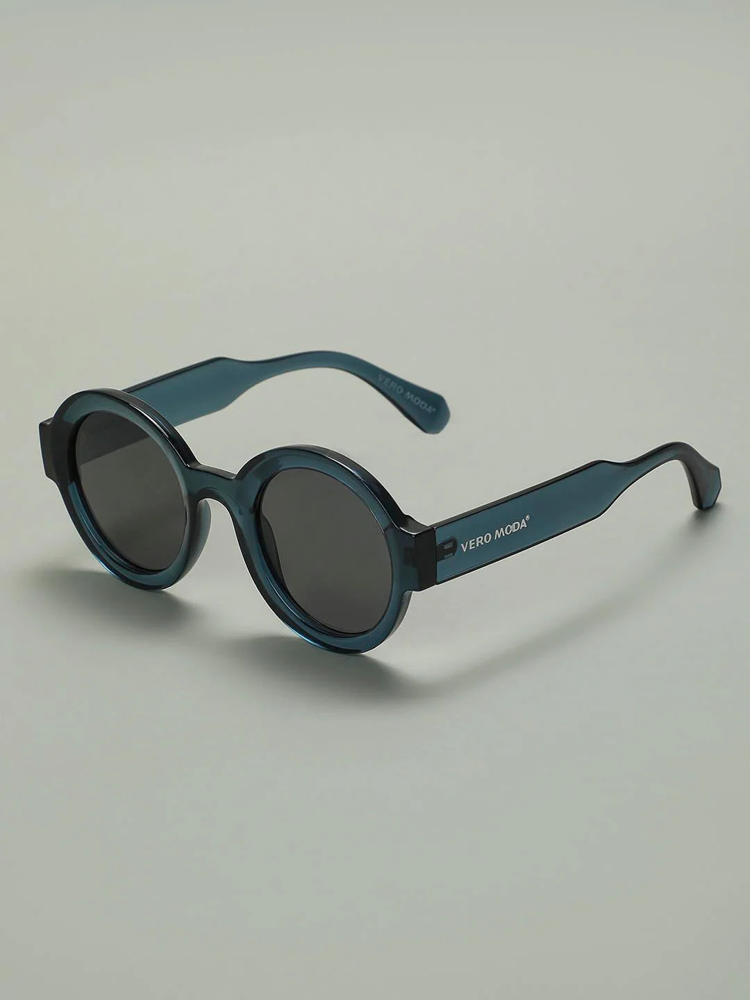 Blue Round Framed Sunglasses - Image 3
