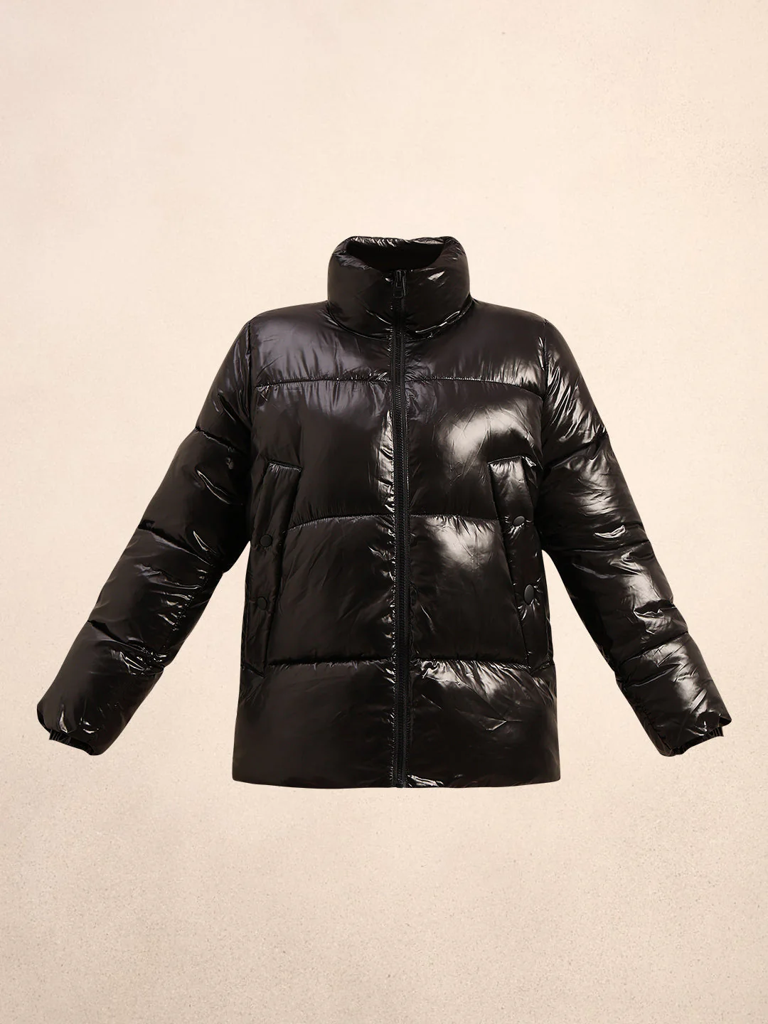 Black Short Puffer Jacket - Image 7