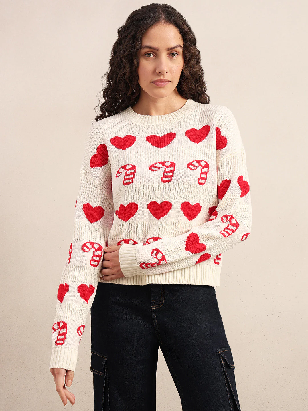 Printed O-Neck Pullover - Image 2