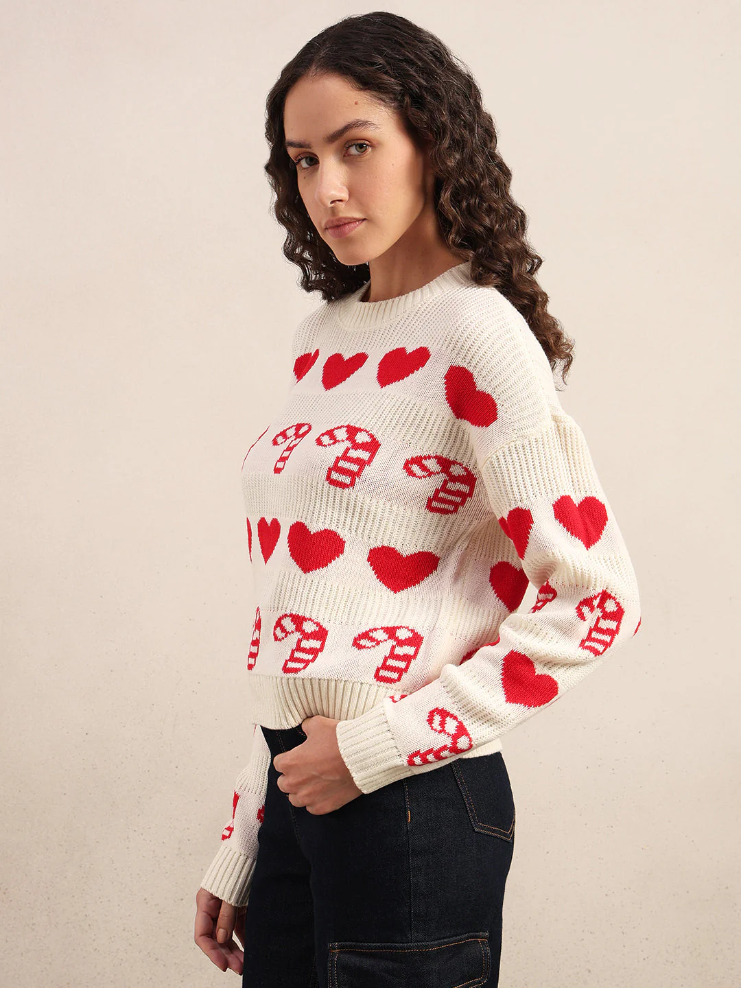 Printed O-Neck Pullover - Image 3