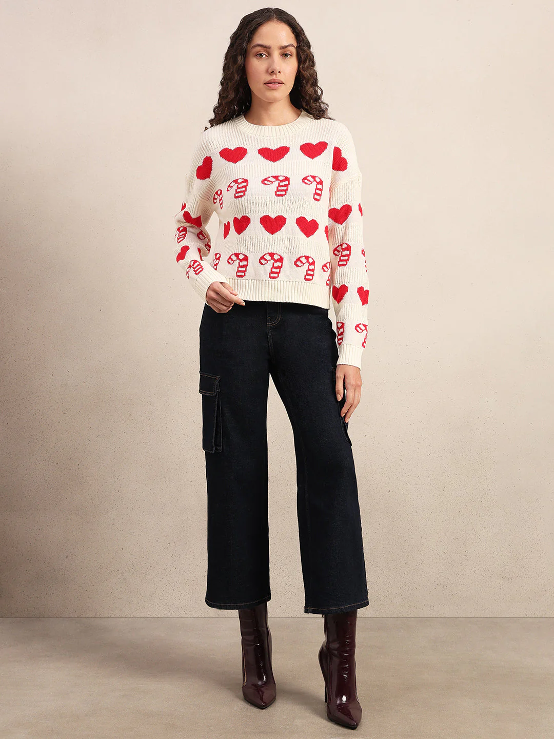 Printed O-Neck Pullover - Image 5