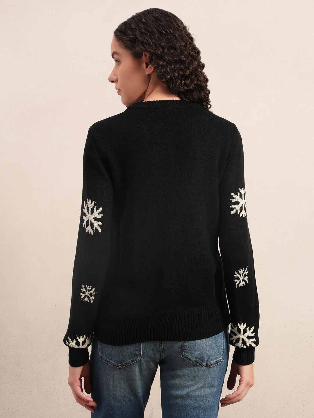 Embellished Print Christmas Pullover - Image 4