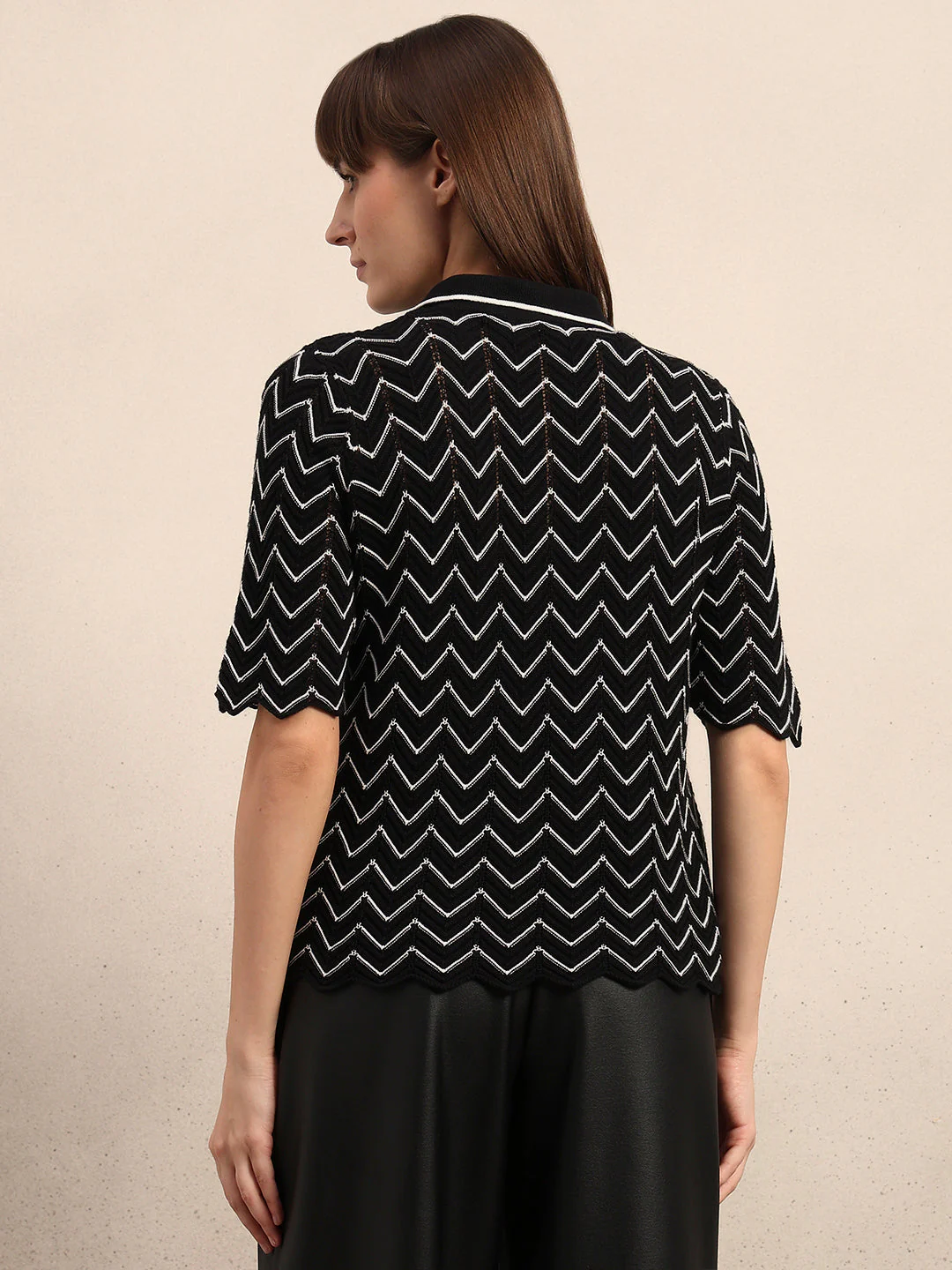 Chevron Printed Knitted Polo - Image 4