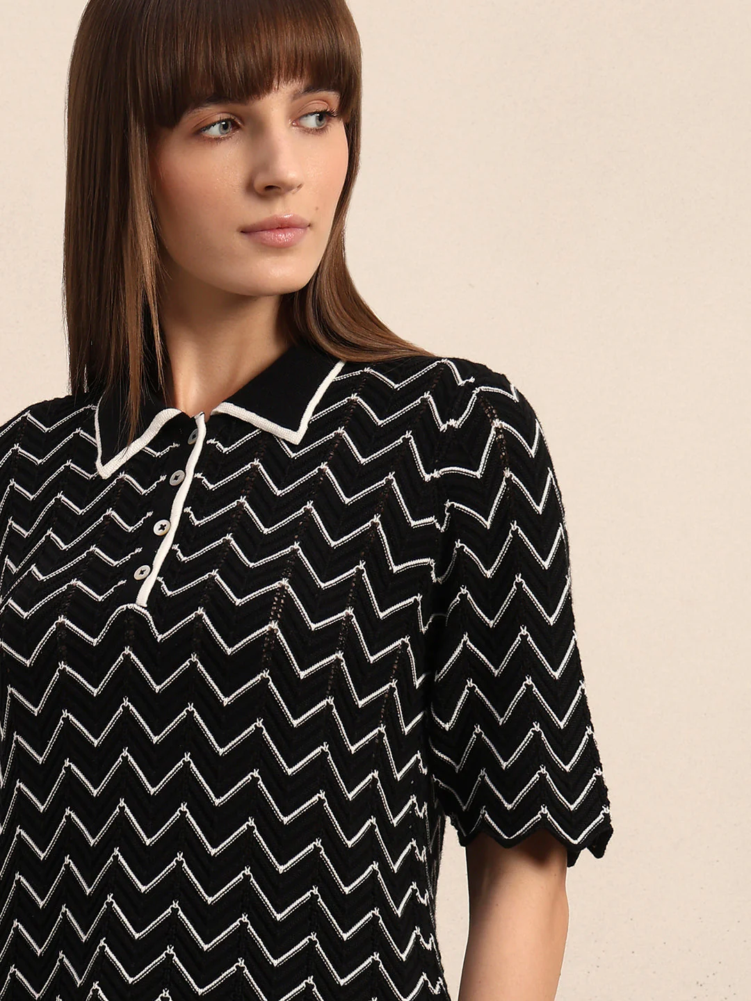 Chevron Printed Knitted Polo - Image 6