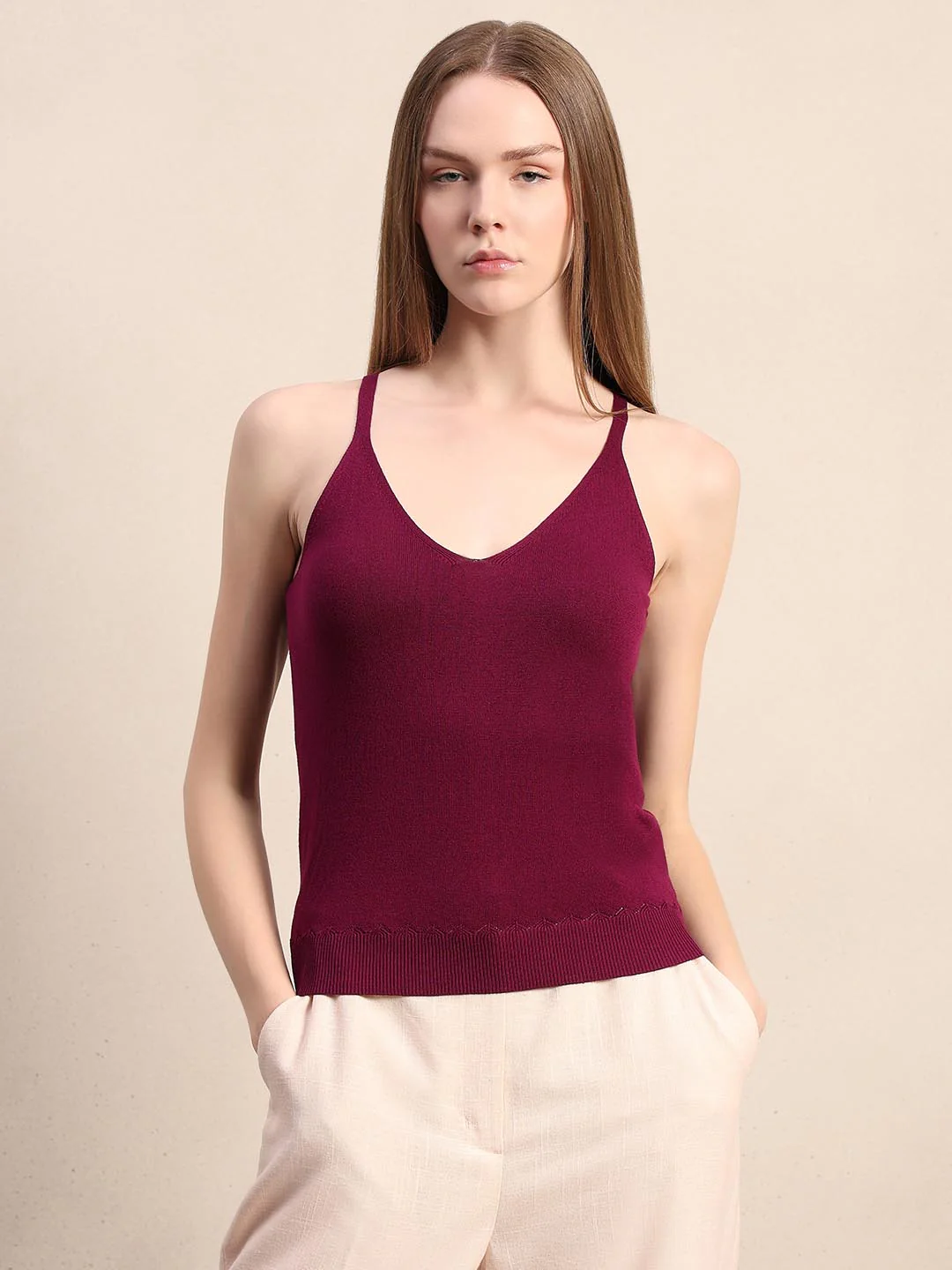 Maroon Knit Top - Image 2