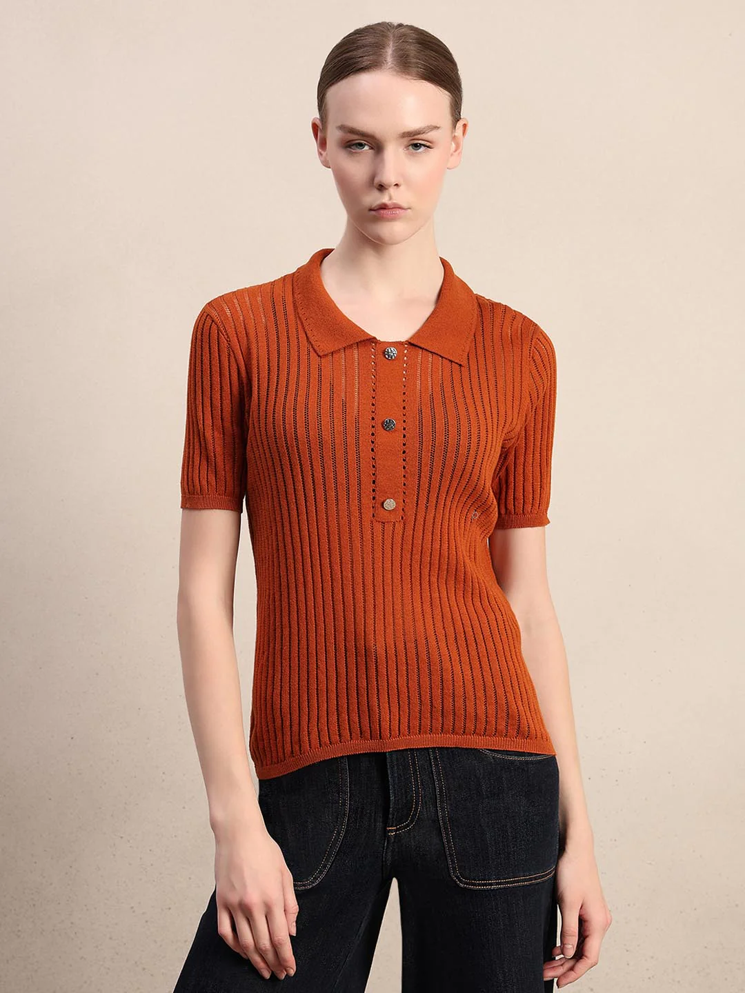 Brown Knitted Polo - Image 2