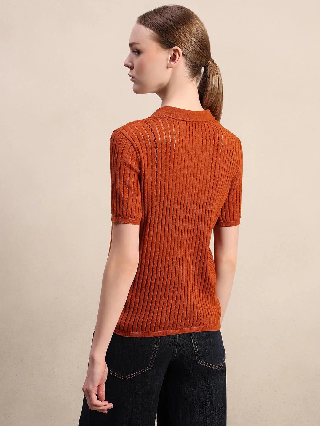 Brown Knitted Polo - Image 4