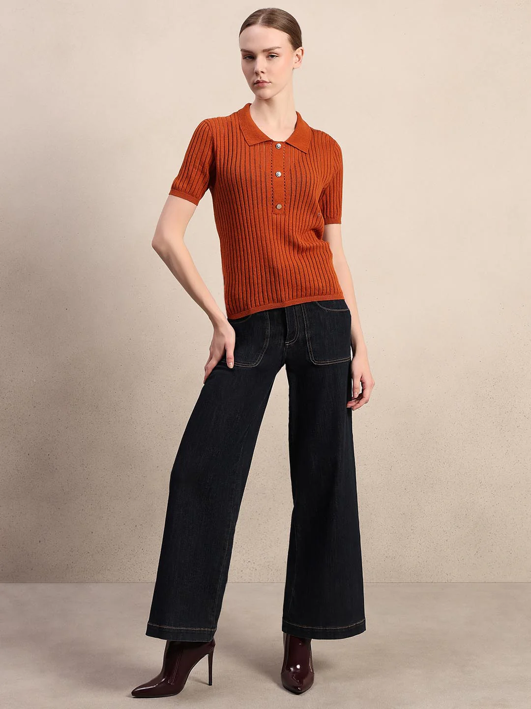 Brown Knitted Polo - Image 5