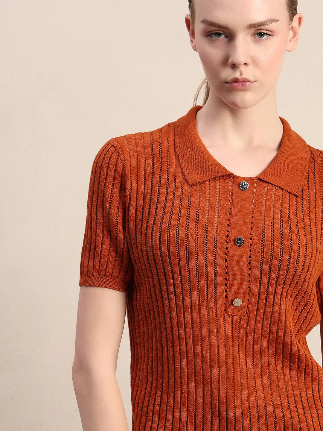 Brown Knitted Polo - Image 6
