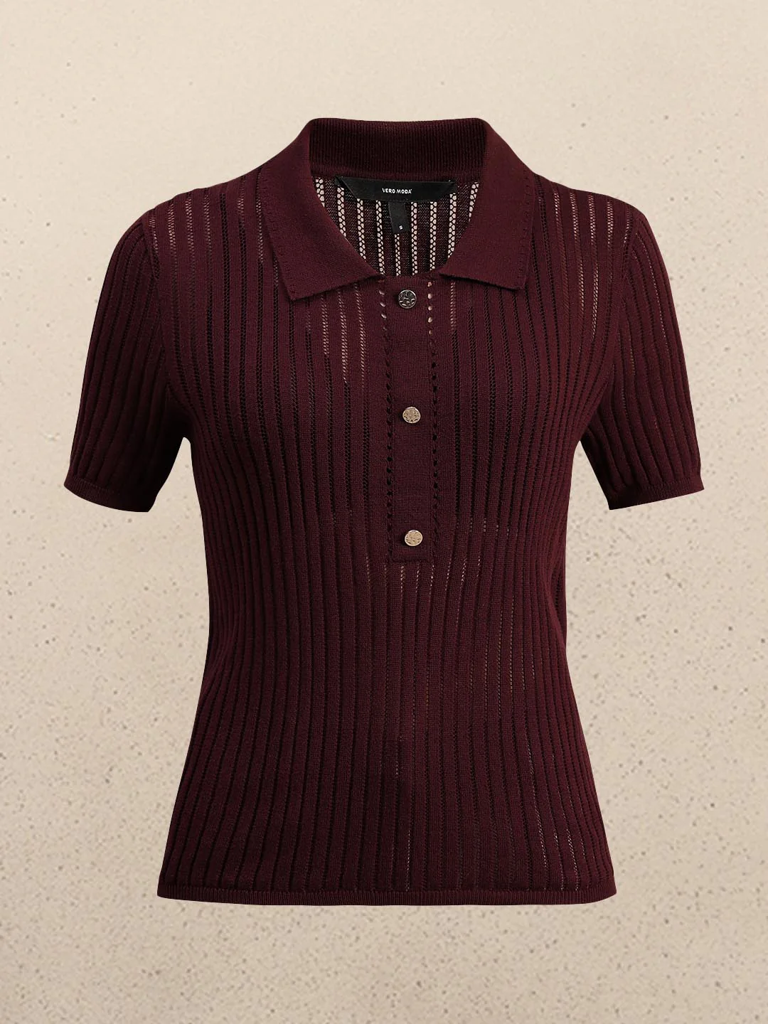 Burgundy Knitted Polo - Image 7