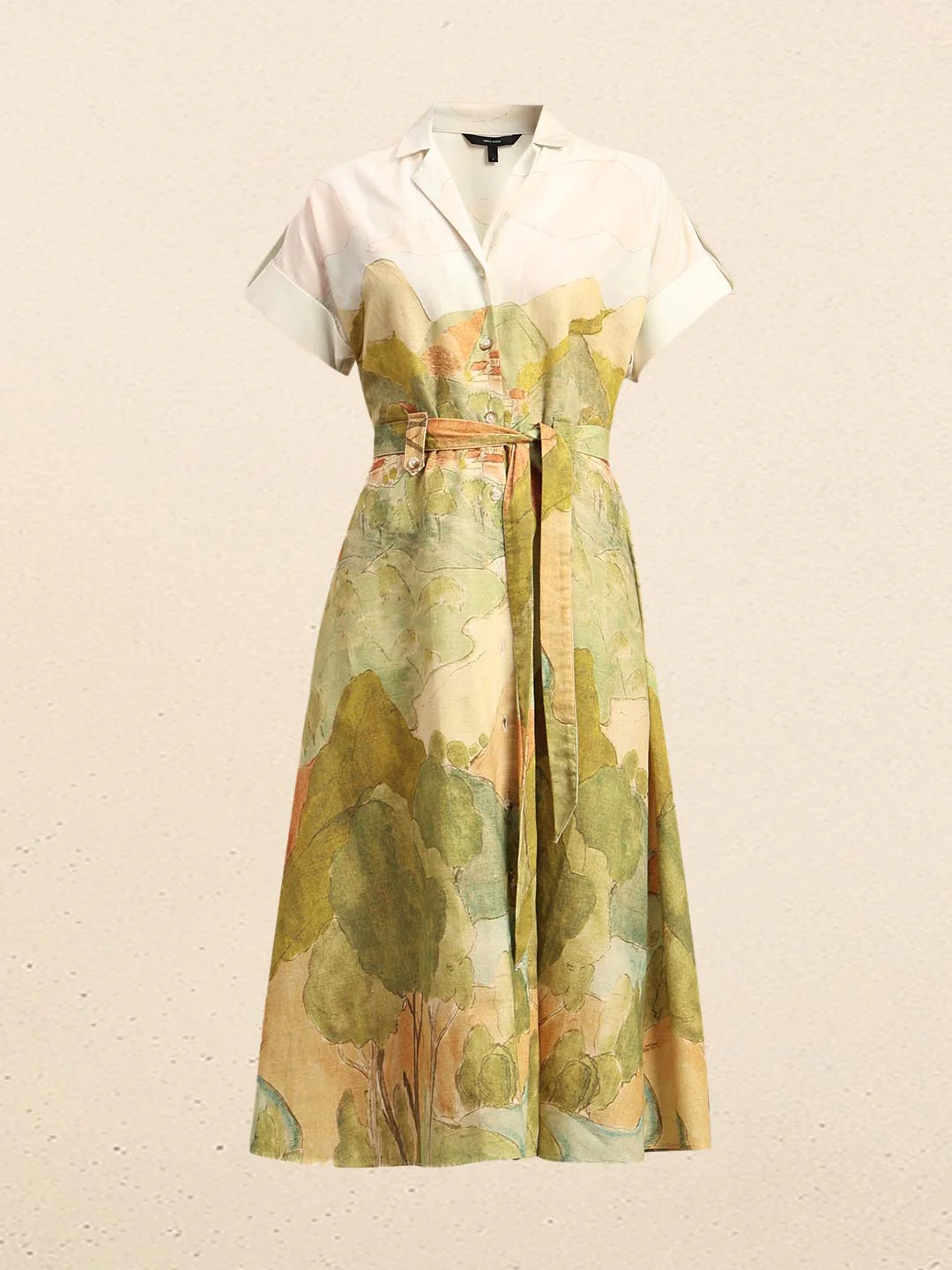 Off-White Landscape Printed Dress - Image 7