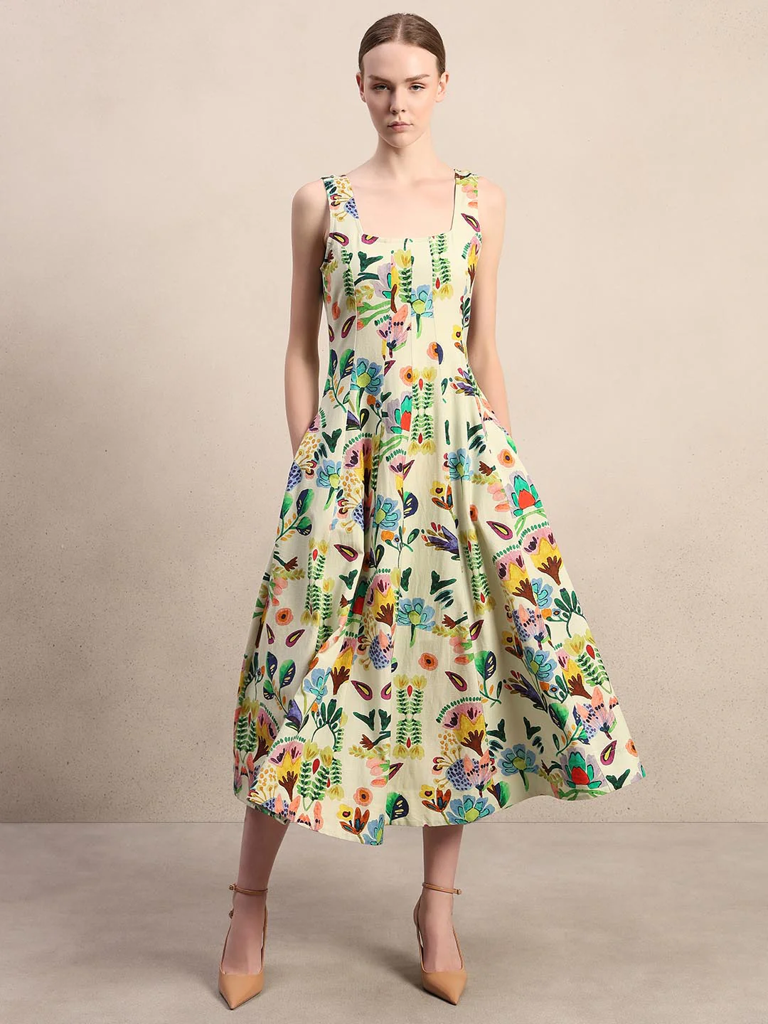 White Printed Midaxi Dress - Image 2