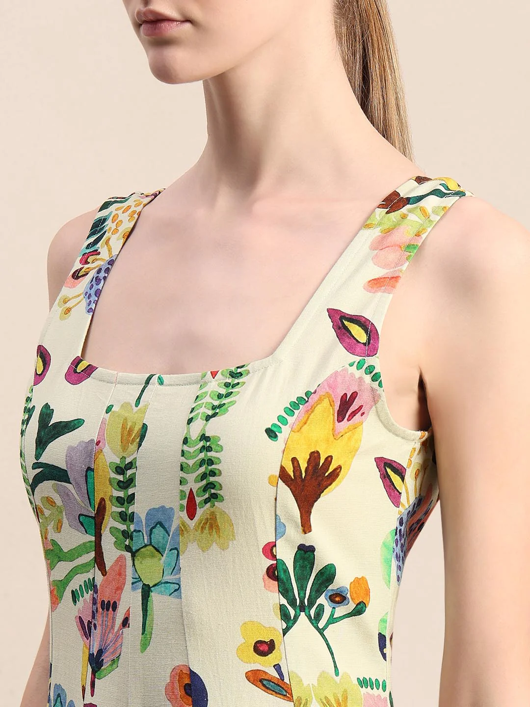 White Printed Midaxi Dress - Image 6