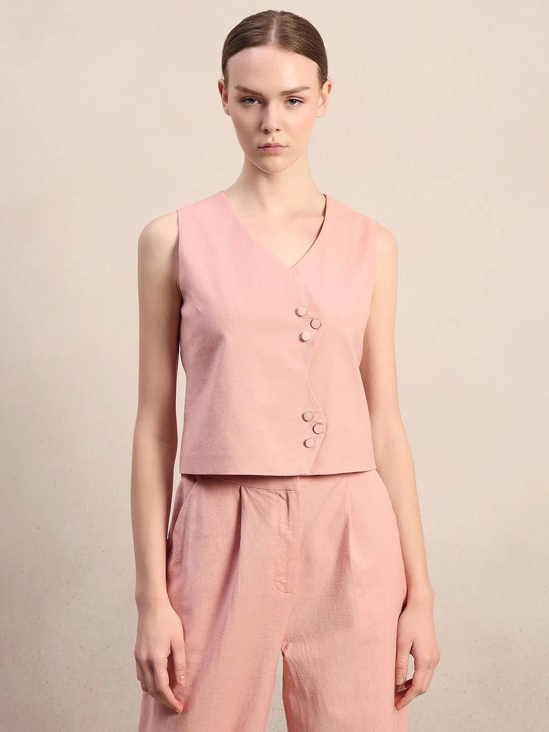 Pink Sleeveless Waistcoat - Image 2