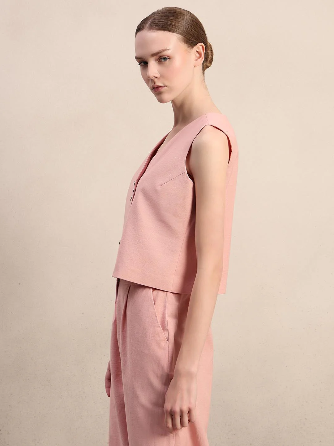 Pink Sleeveless Waistcoat - Image 3