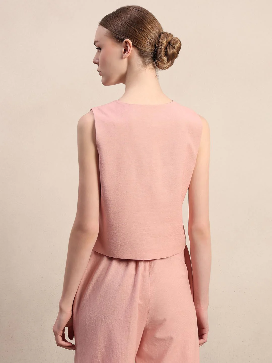 Pink Sleeveless Waistcoat - Image 4