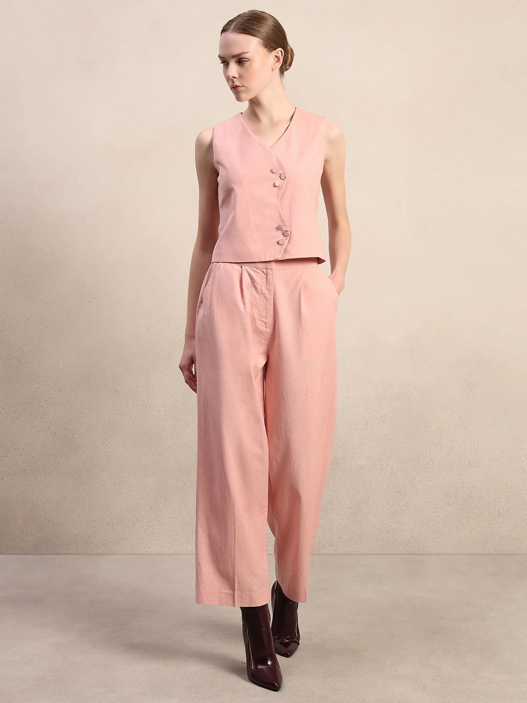 Pink Sleeveless Waistcoat - Image 5