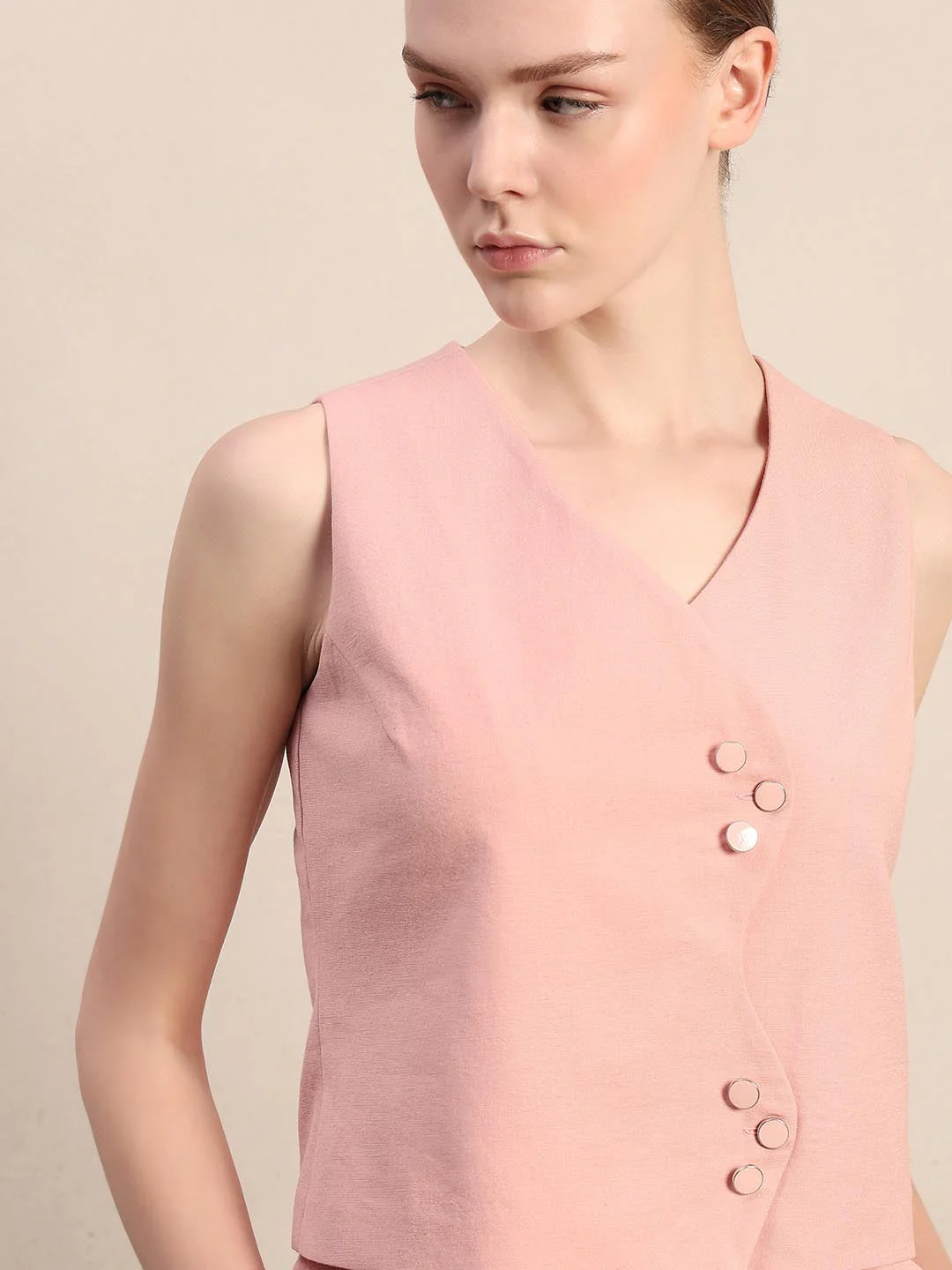 Pink Sleeveless Waistcoat - Image 6