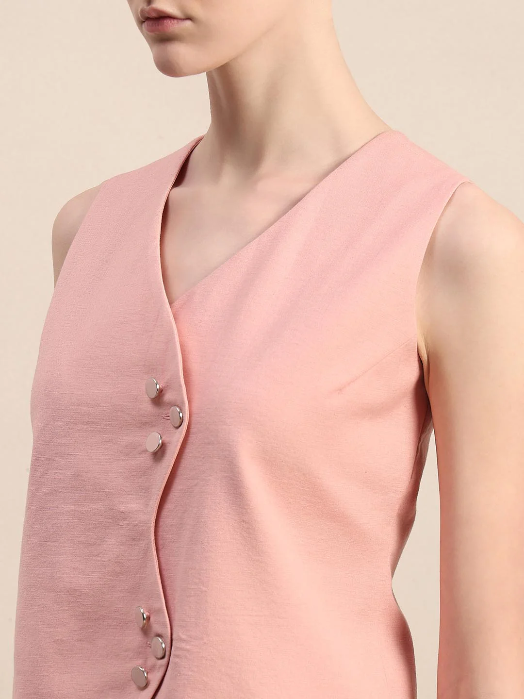 Pink Sleeveless Waistcoat - Image 8