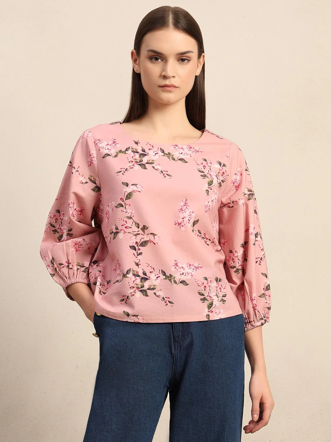 Pink Floral Print Top - Image 2