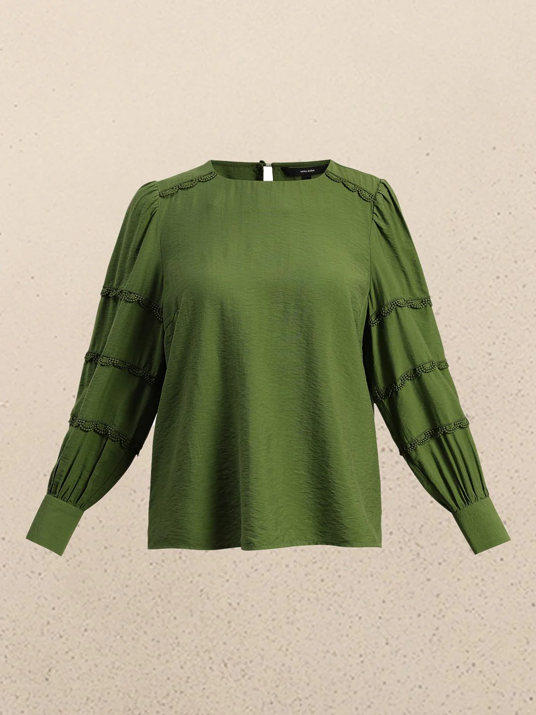 Green Lace Detail Full Sleeves Top - Image 7