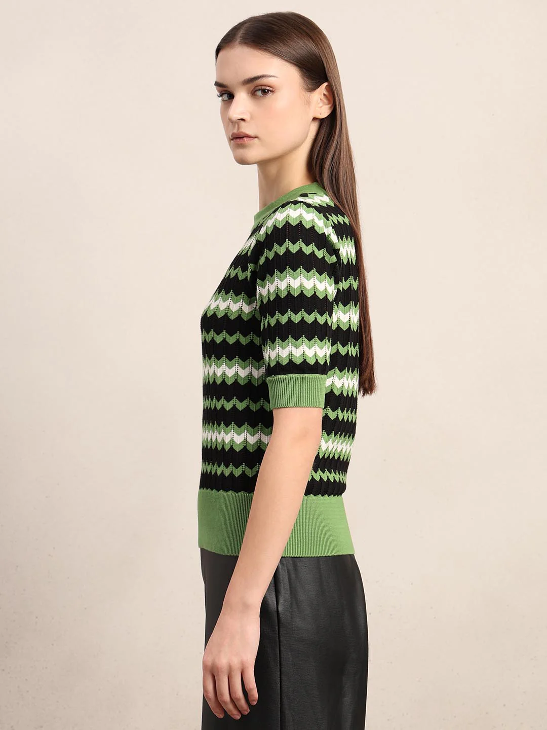 Green & Black Knitted Top - Image 3