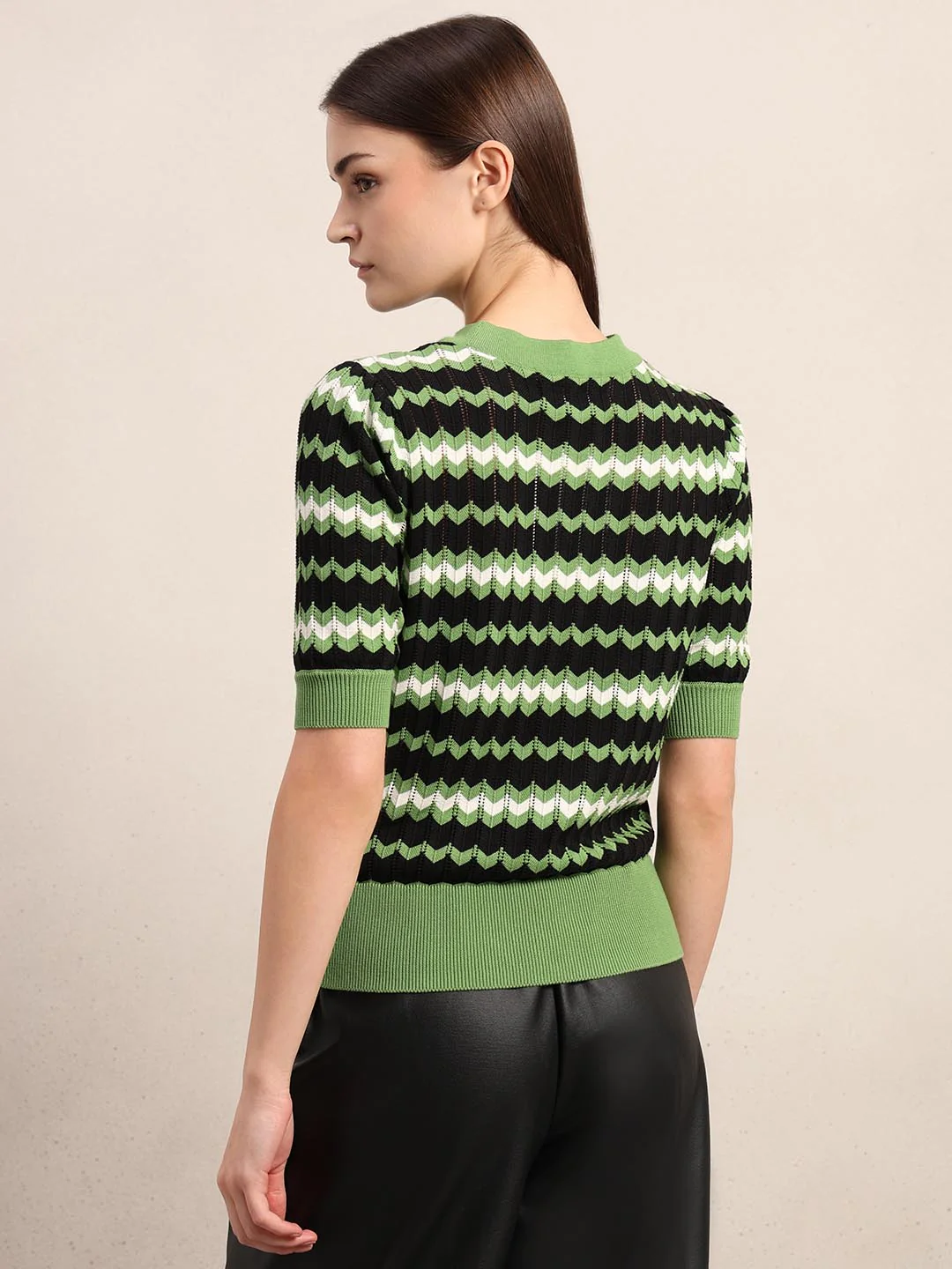Green & Black Knitted Top - Image 4