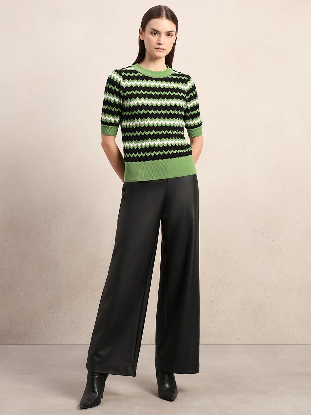 Green & Black Knitted Top - Image 5